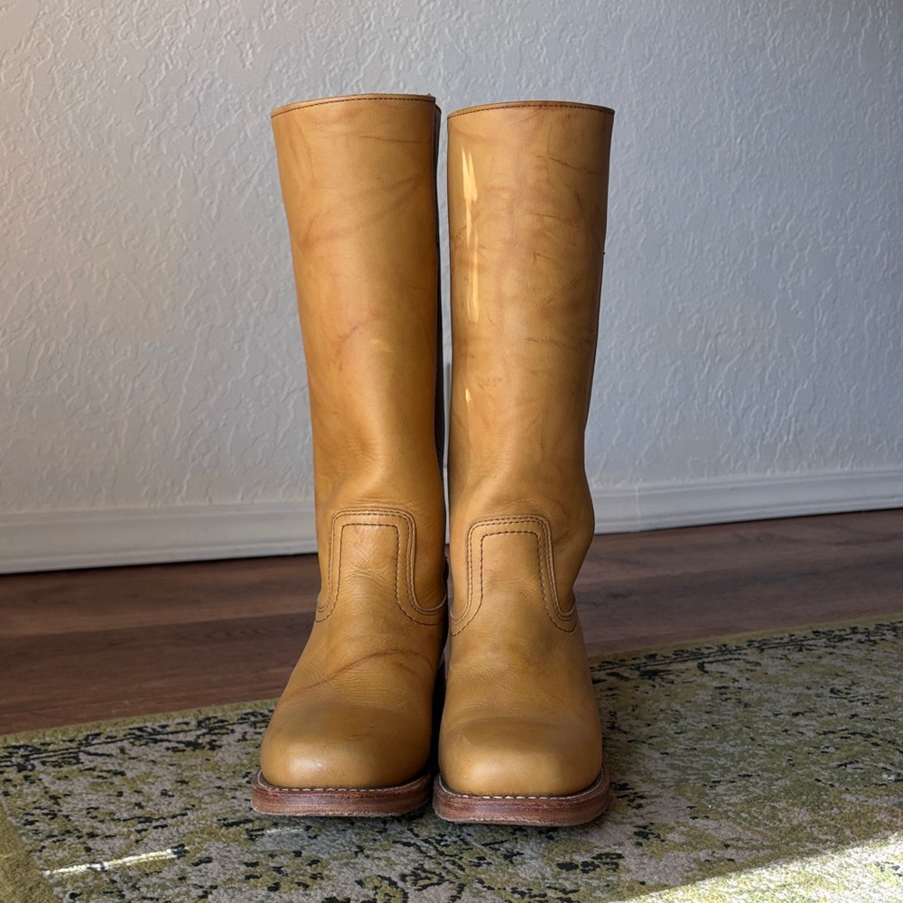Frye Women's Tan Leather Heeled Boots